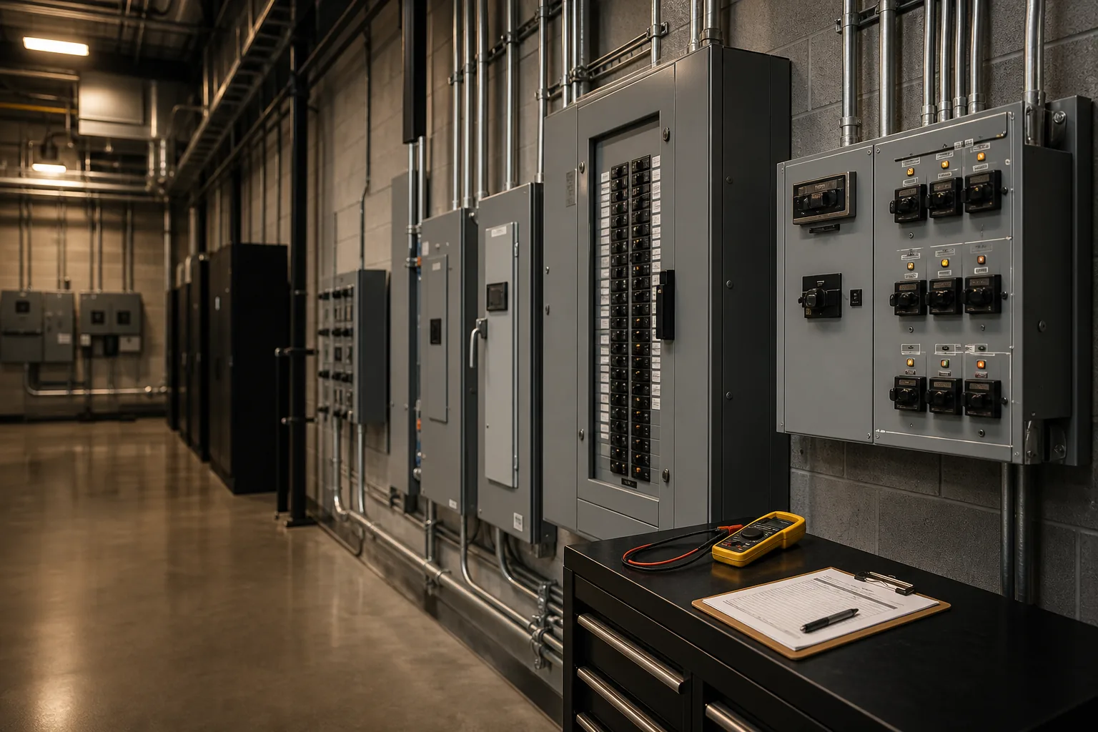 Commercial electrical maintenance room